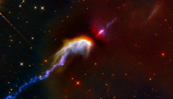 Hubble flagra evento raro: âbirrasâ de uma estrela-bebÃª